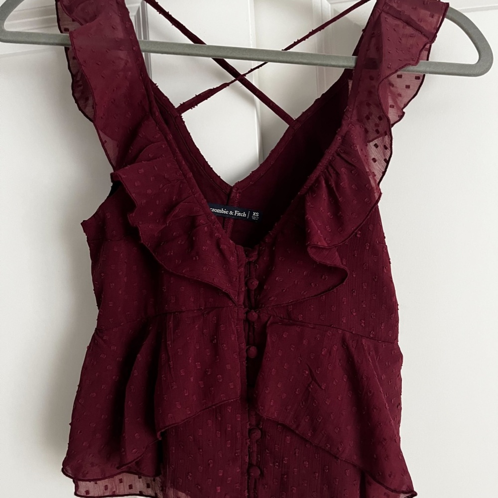 Burgundy buttoned Abercrombie Blouse
